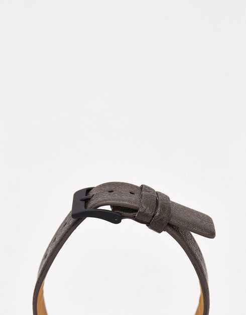 Watch with faux leather strap